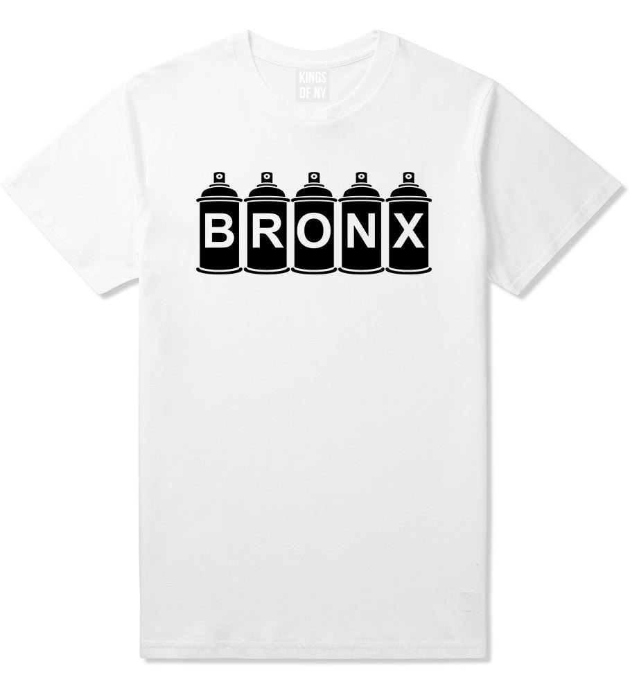 Bronx Graffiti Art Spray Can NY Mens T-Shirt White