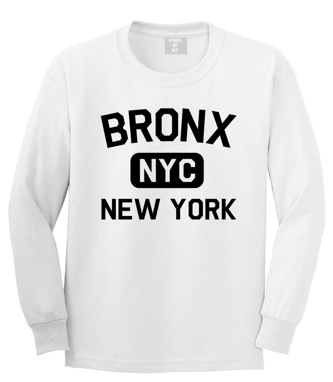 Bronx Gym NYC New York Mens Long Sleeve T-Shirt White