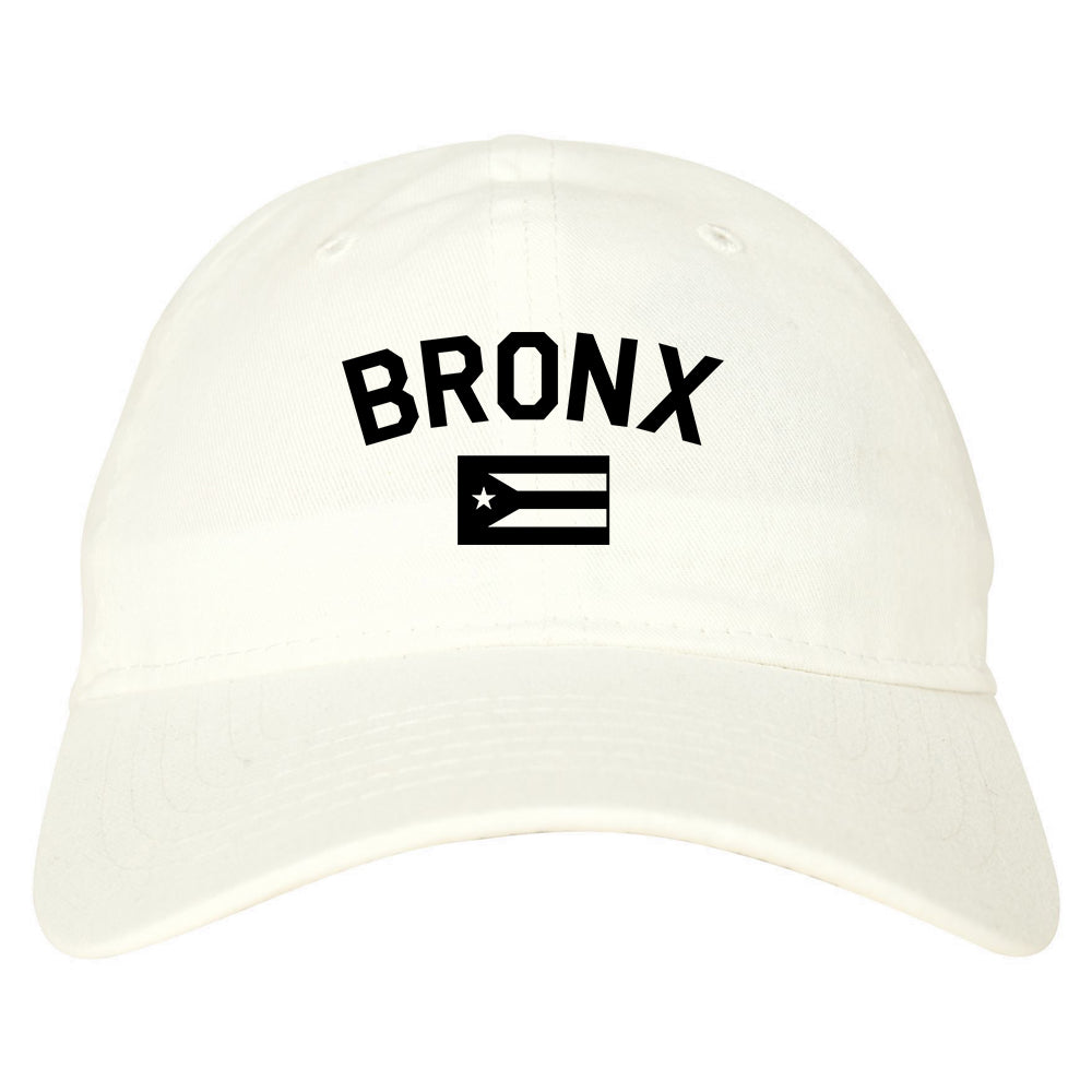 Bronx Puerto Rico Flag Mens Dad Hat White