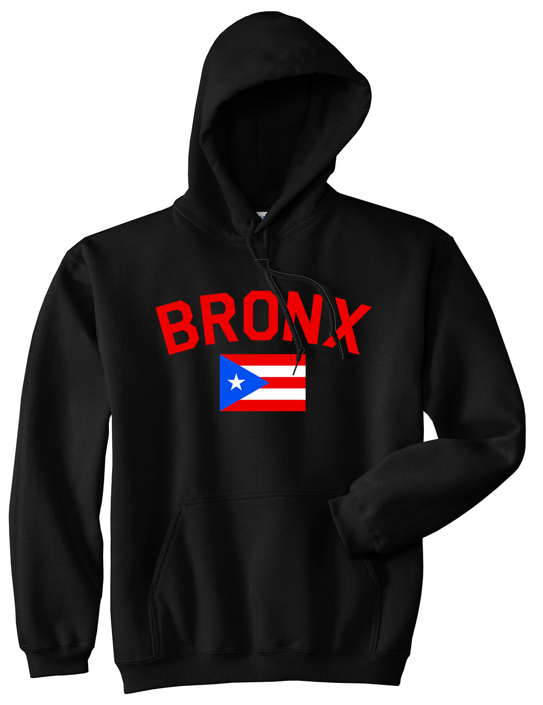 Bronx Puerto Rico Flag Mens Pullover Hoodie Black