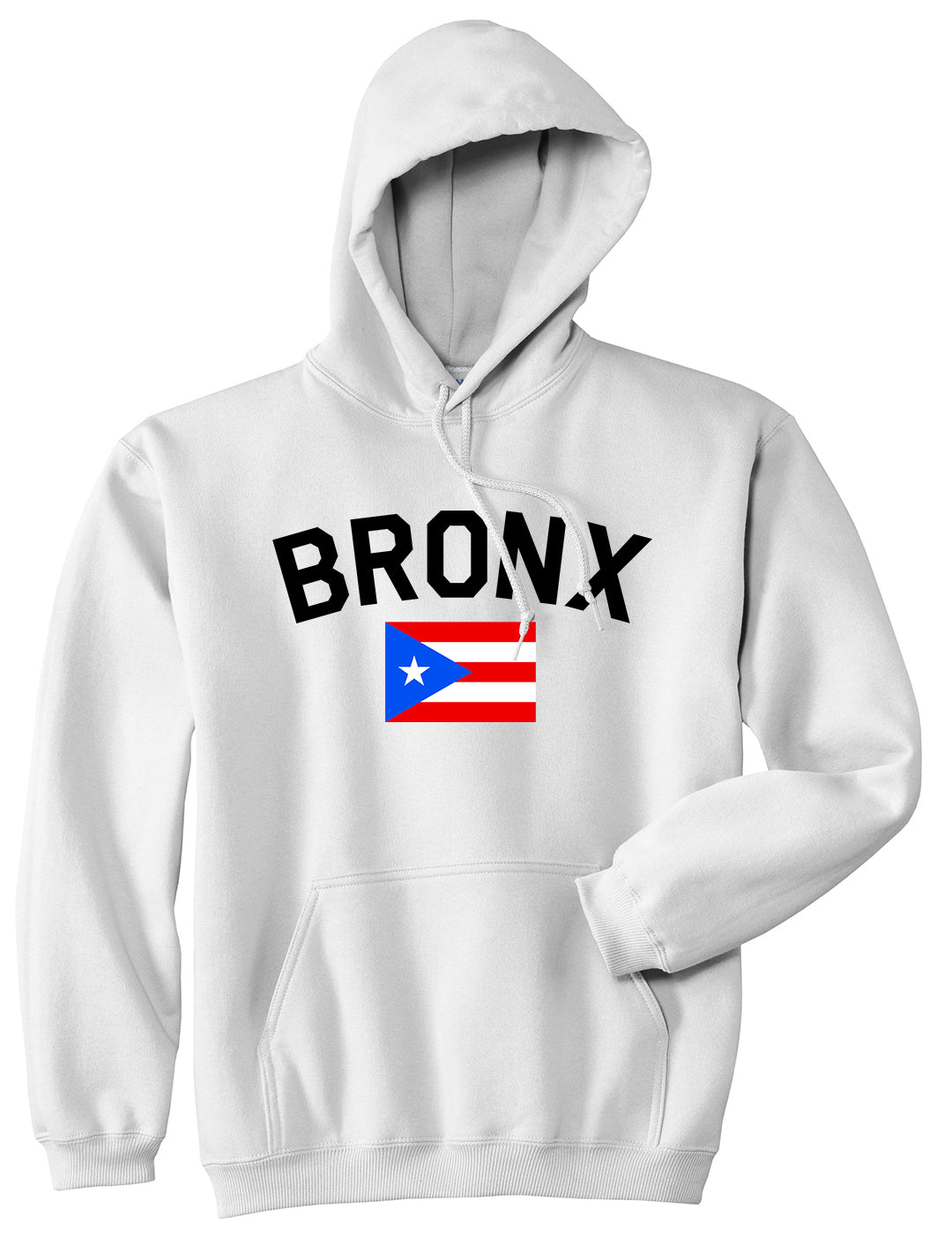 Bronx Puerto Rico Flag Mens Pullover Hoodie White
