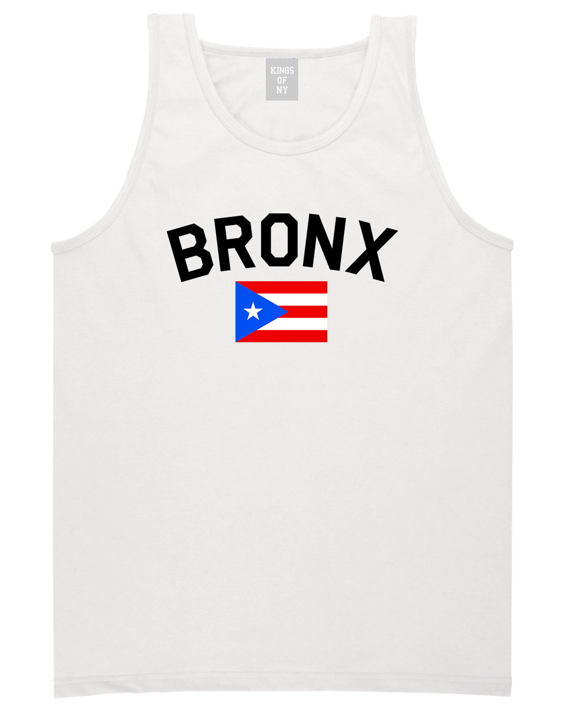 Bronx Puerto Rico Flag Mens Tank Top T-Shirt White