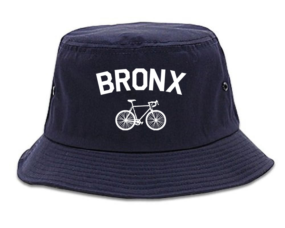 Bronx Vintage Bike Cycling Mens Bucket Hat Navy Blue