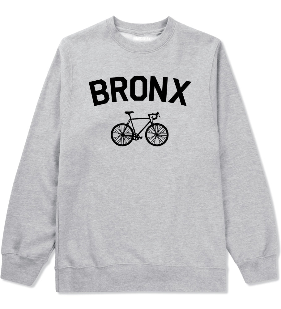Bronx Vintage Bike Cycling Mens Crewneck Sweatshirt Grey