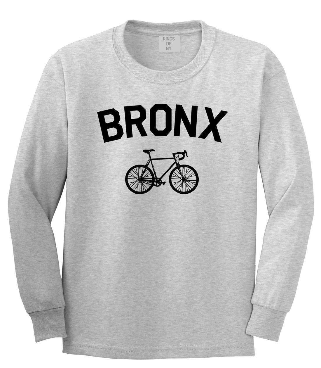 Bronx Vintage Bike Cycling Mens Long Sleeve T-Shirt Grey