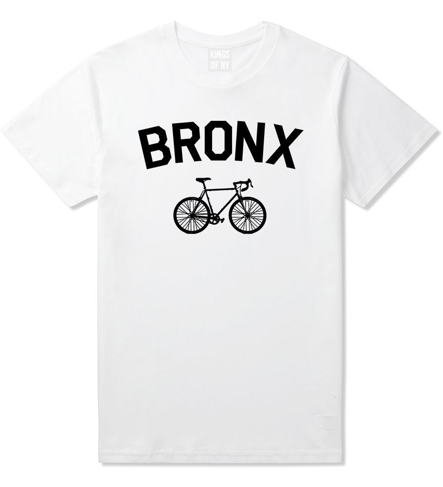 Bronx Vintage Bike Cycling Mens T-Shirt White