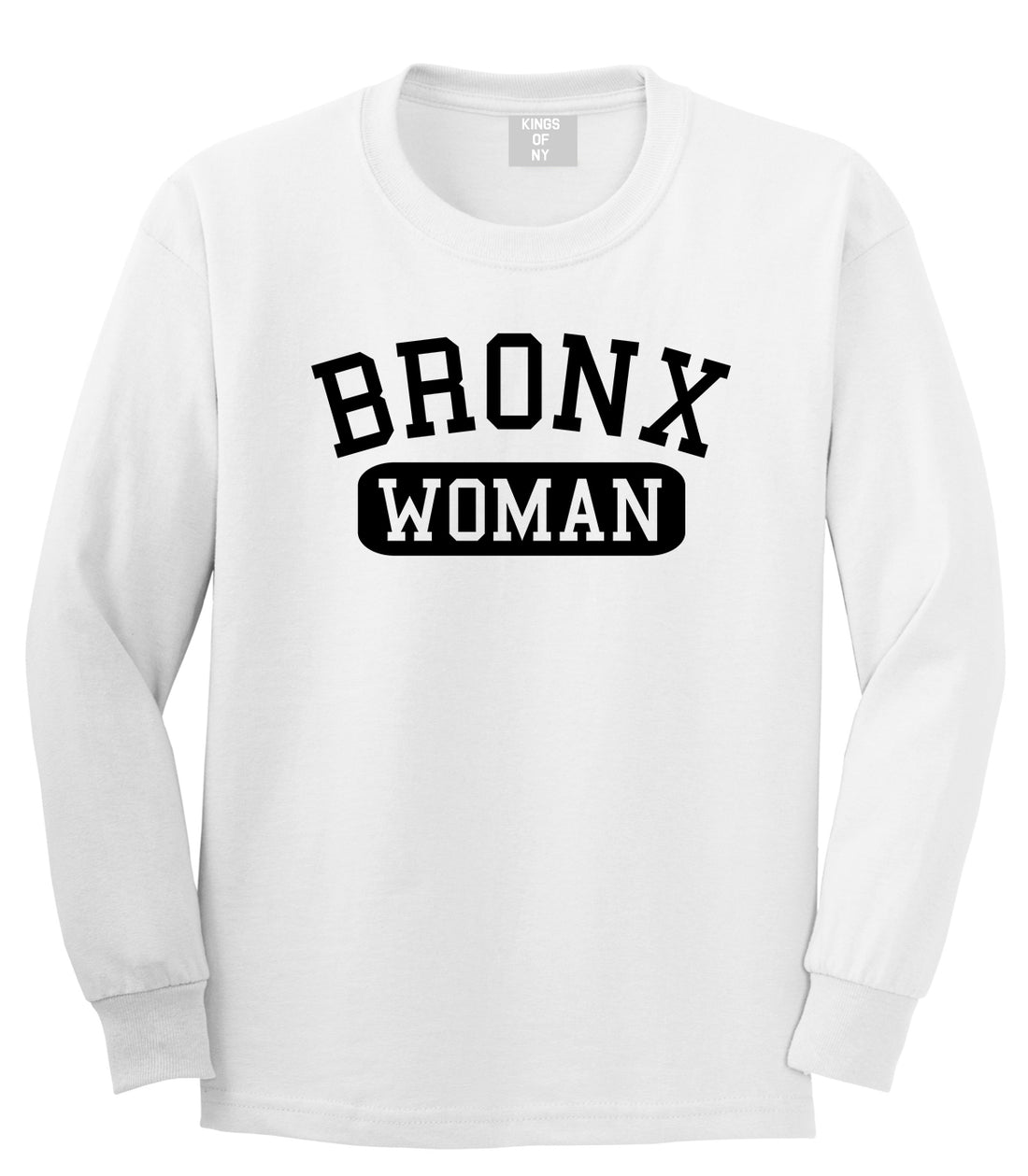 Bronx Woman Mens Long Sleeve T-Shirt White