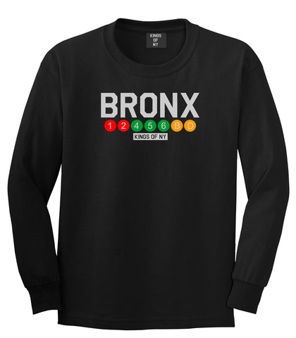 Bronx Transit Logos Long Sleeve T-Shirt in Black
