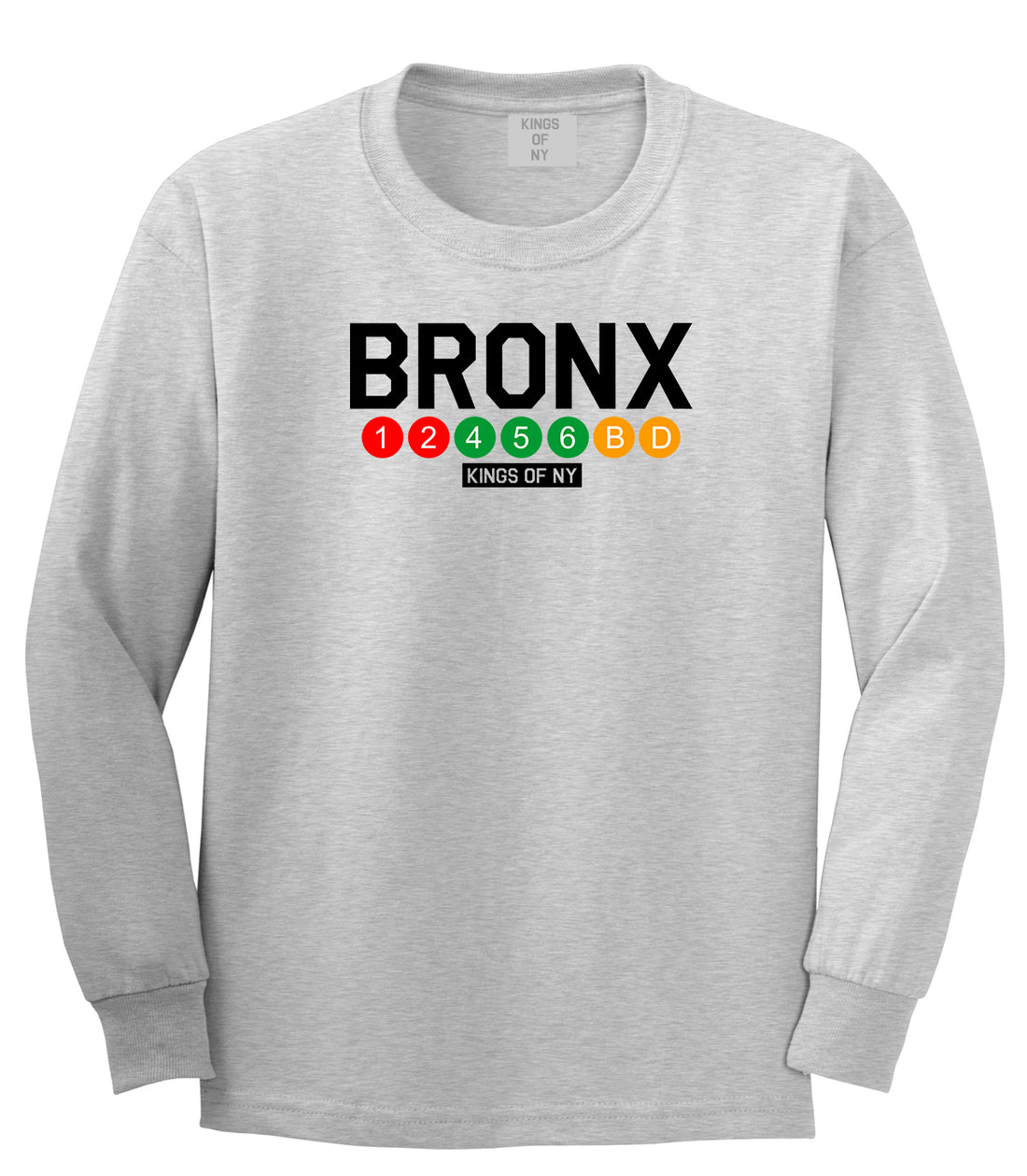 Bronx Transit Logos Long Sleeve T-Shirt in Grey