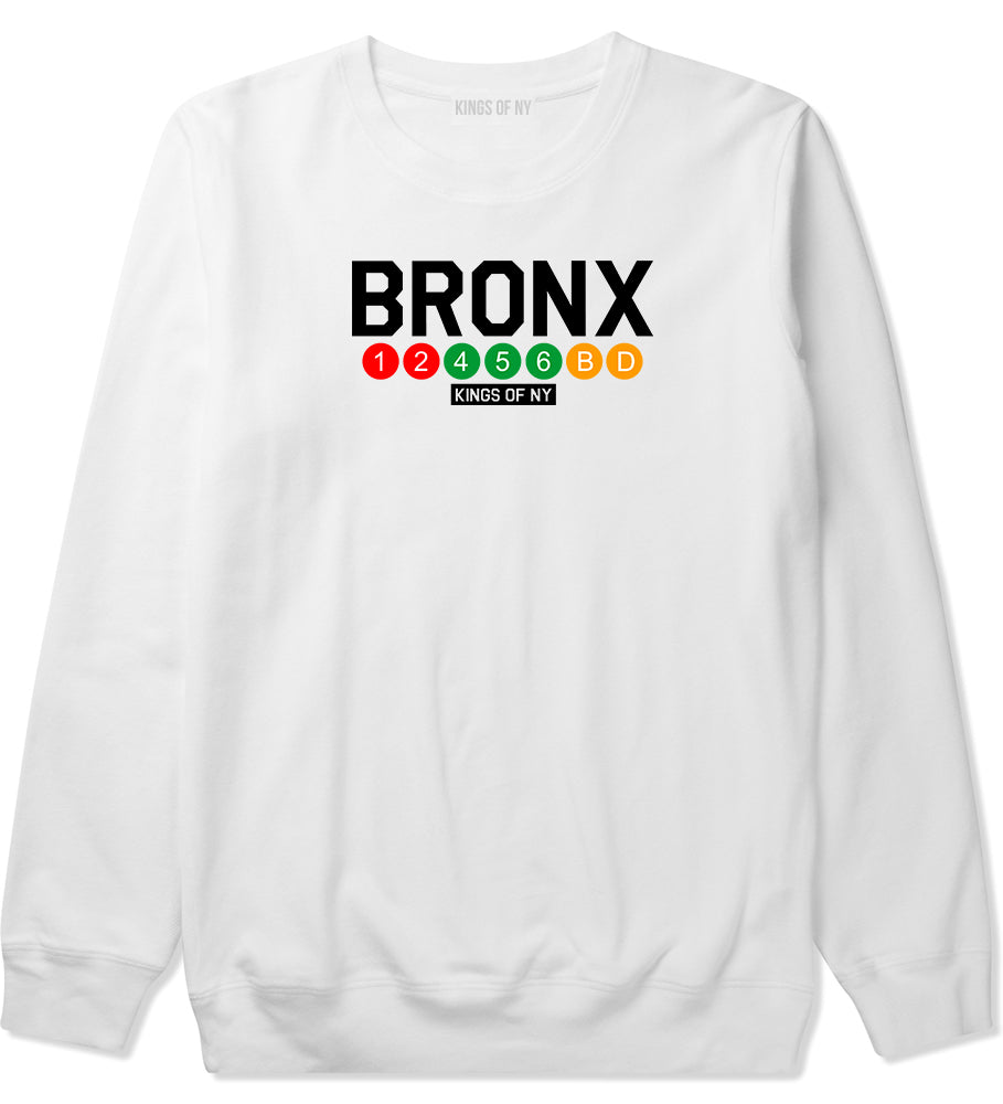 Bronx Transit Logos Crewneck Sweatshirt in White