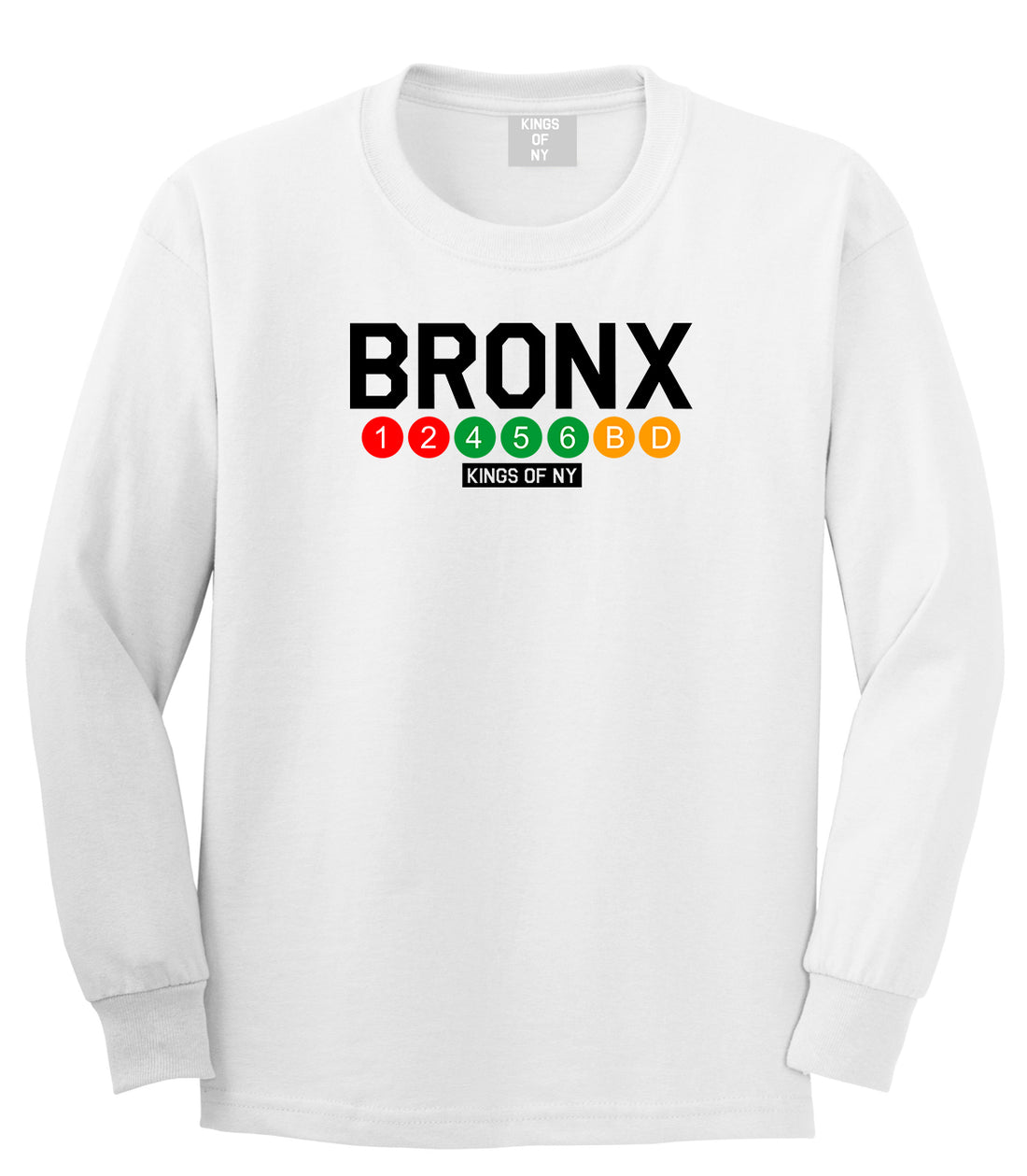 Bronx Transit Logos Long Sleeve T-Shirt in White