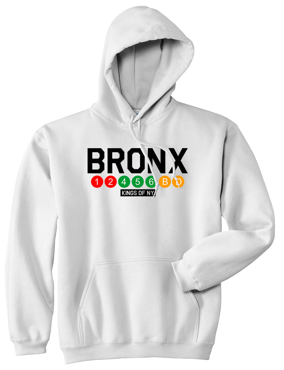 Bronx Transit Logos Pullover Hoodie in White