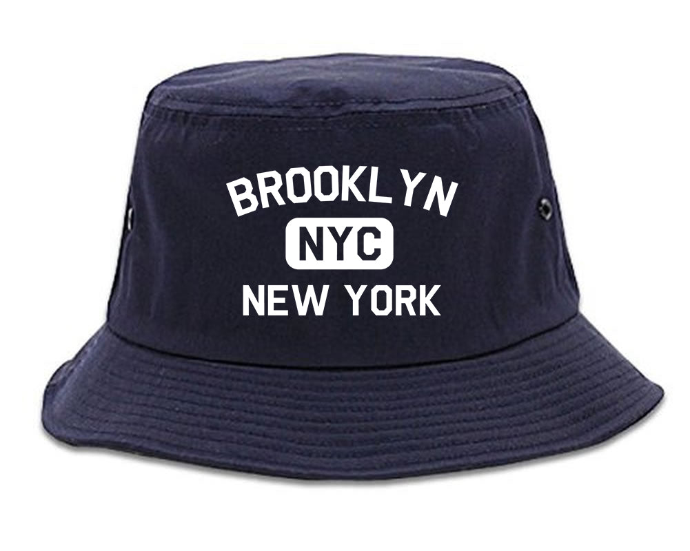 Brooklyn Gym NYC New York Mens Bucket Hat Navy Blue