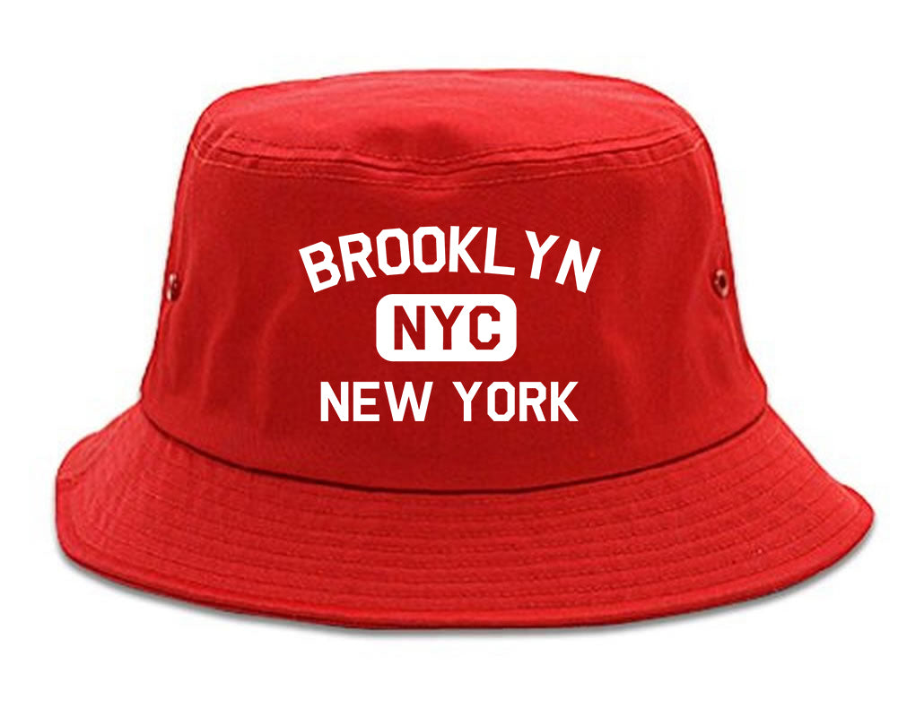 Brooklyn Gym NYC New York Mens Bucket Hat Red