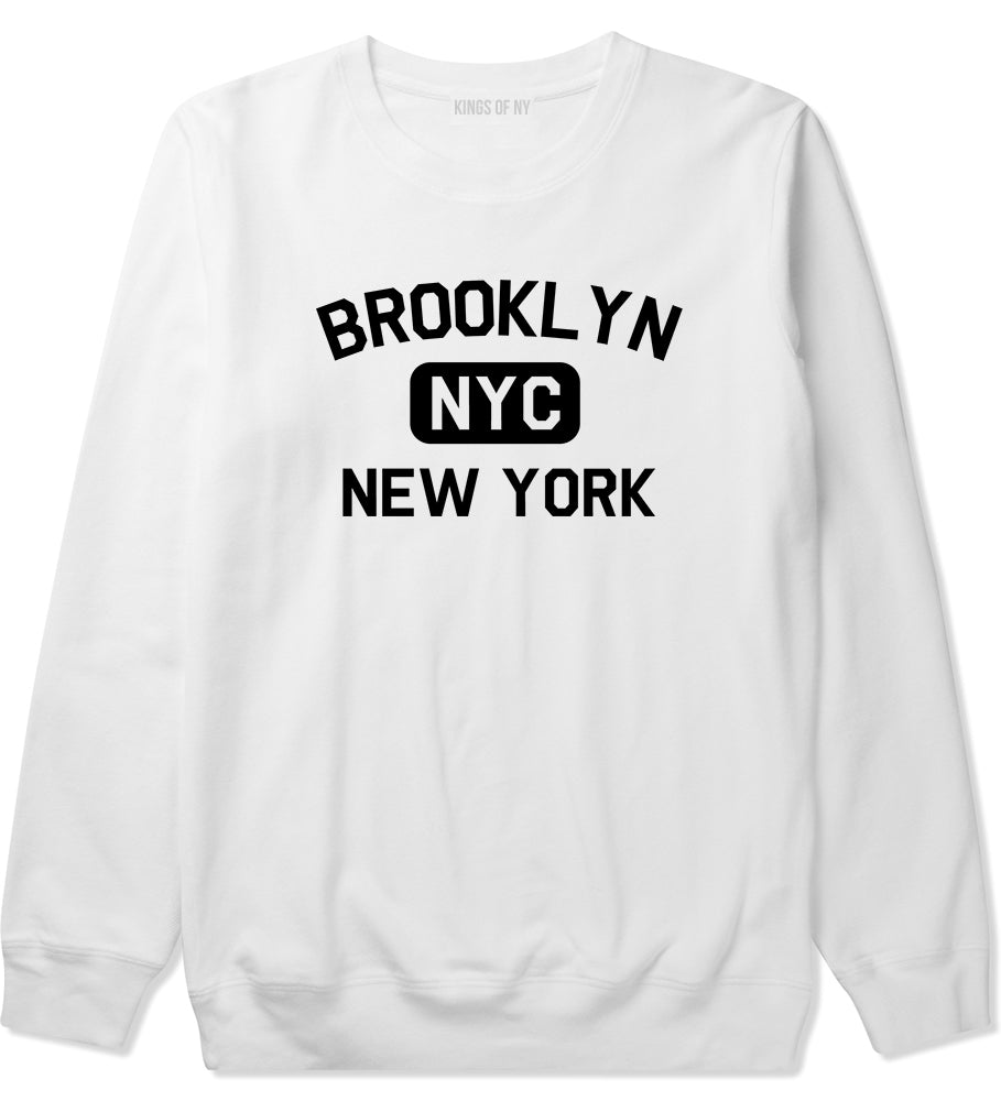 Brooklyn Gym NYC New York Mens Crewneck Sweatshirt White