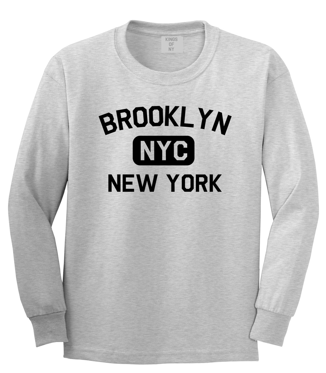 Brooklyn Gym NYC New York Mens Long Sleeve T-Shirt Grey