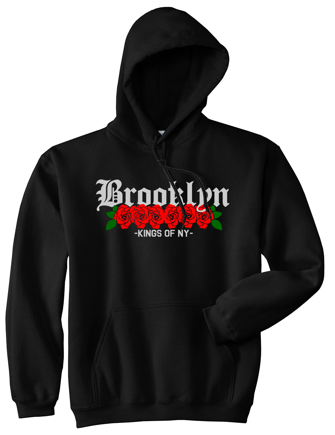 Brooklyn Roses Kings Of NY Mens Pullover Hoodie Black