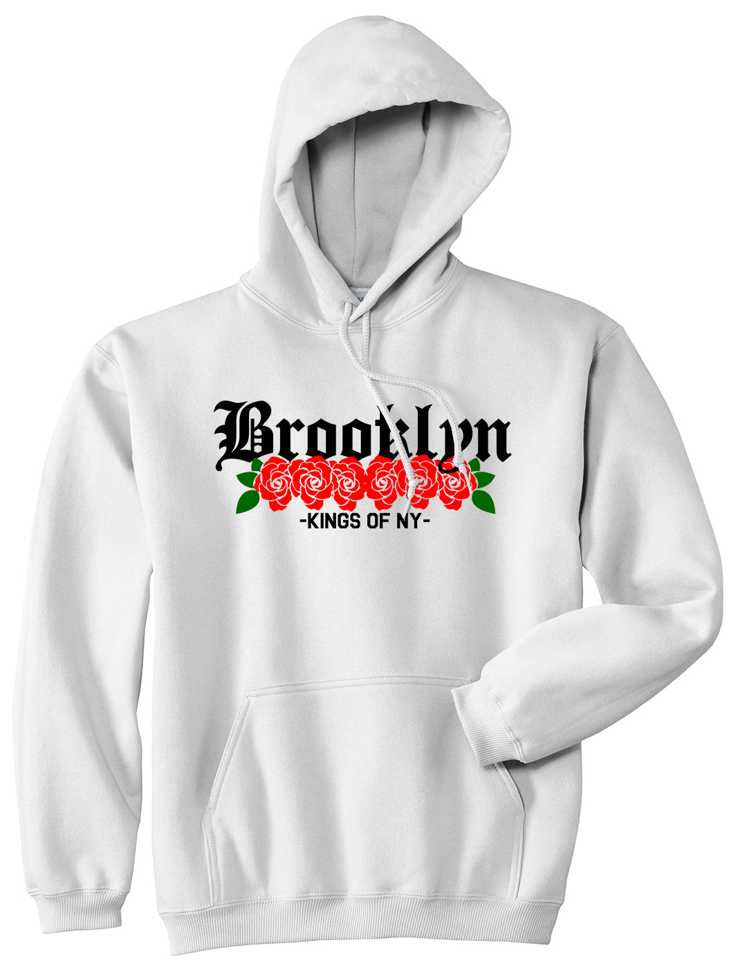 Brooklyn Roses Kings Of NY Mens Pullover Hoodie White