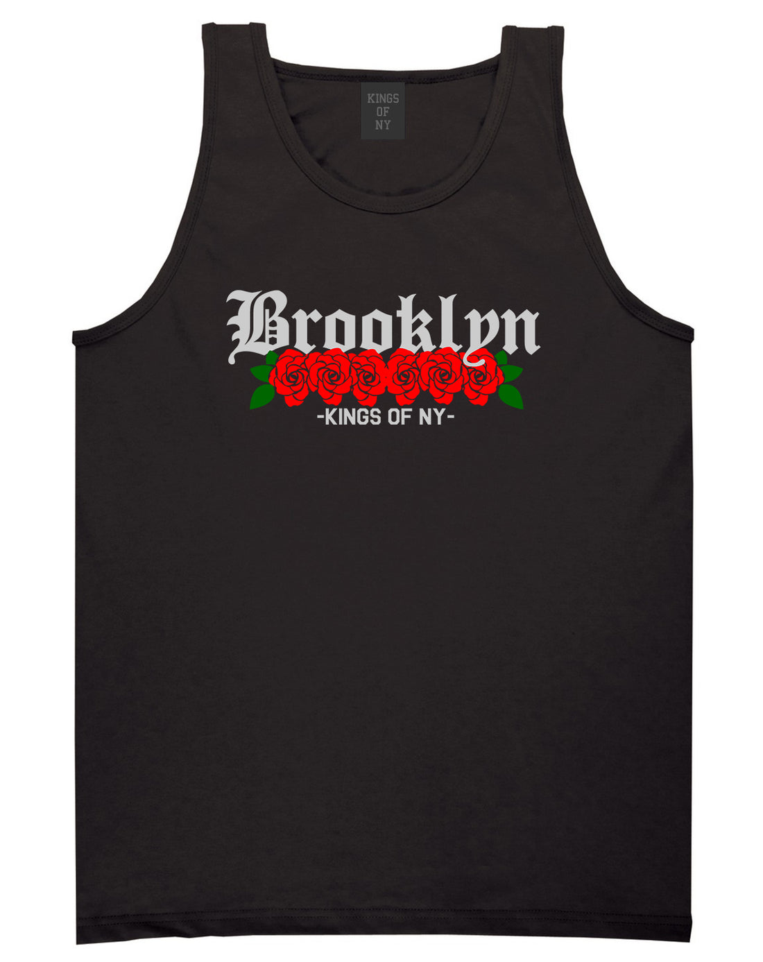 Brooklyn Roses Kings Of NY Mens Tank Top T-Shirt Black