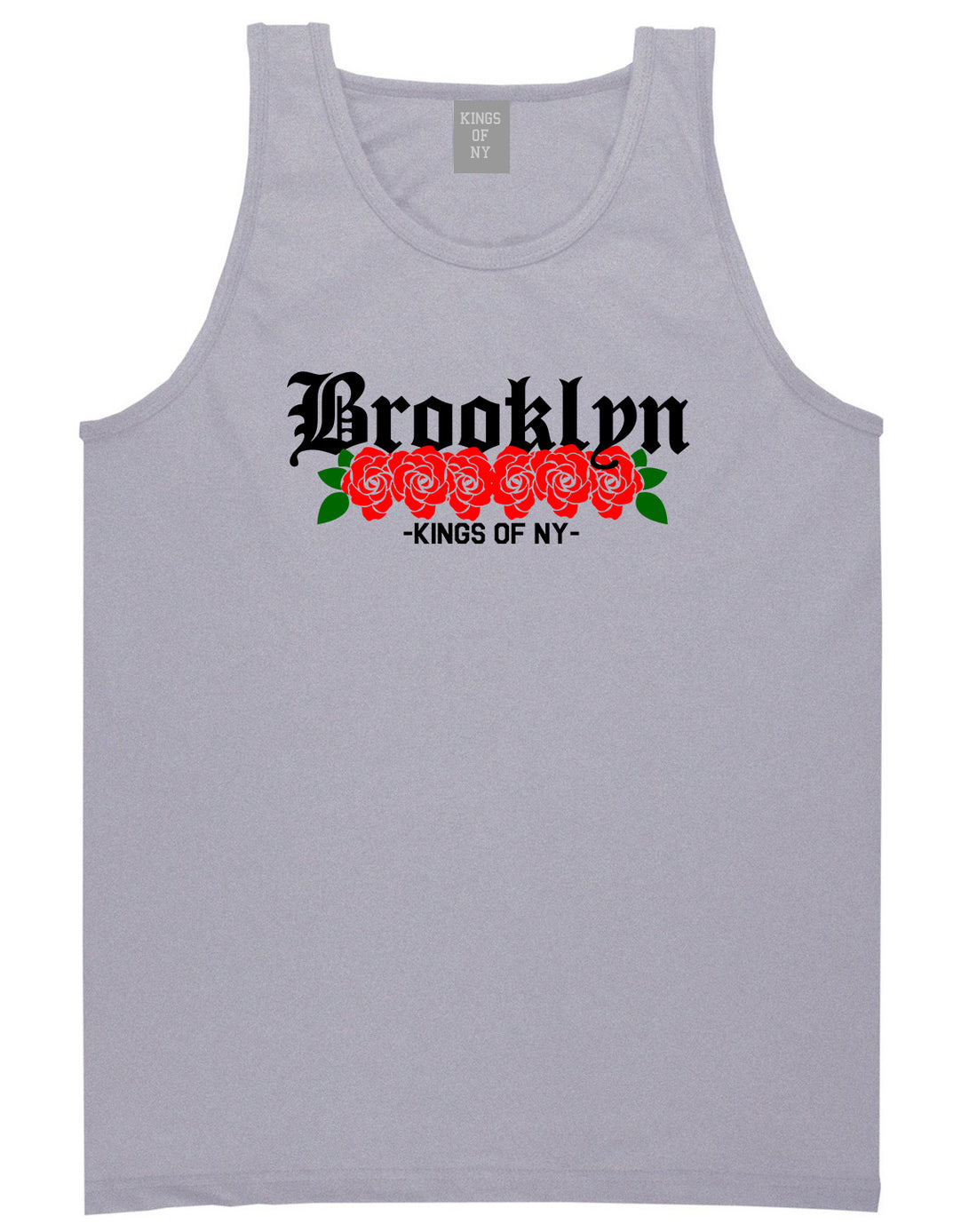 Brooklyn Roses Kings Of NY Mens Tank Top T-Shirt Grey