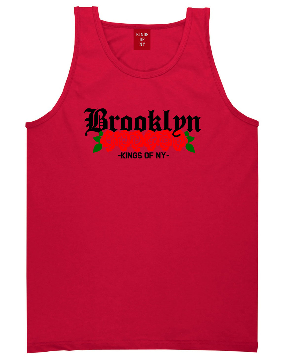 Brooklyn Roses Kings Of NY Mens Tank Top T-Shirt Red