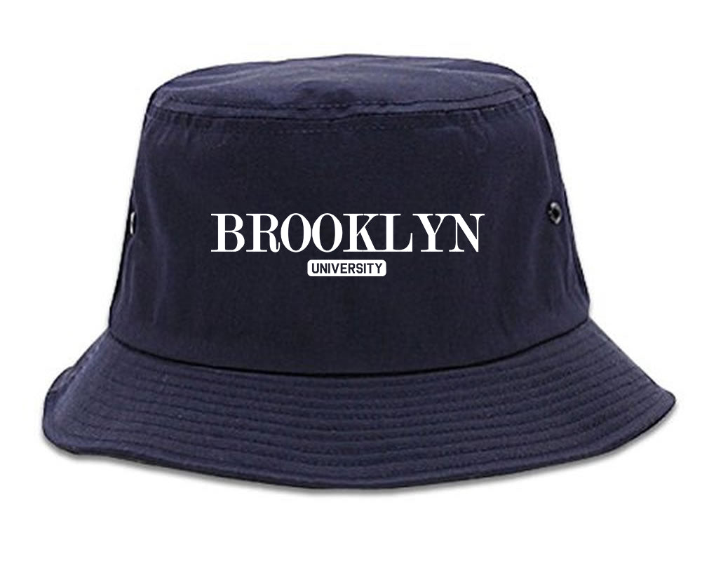 Brooklyn University New York Mens Bucket Hat Navy Blue