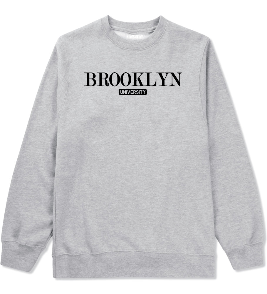 Brooklyn University New York Mens Crewneck Sweatshirt Grey