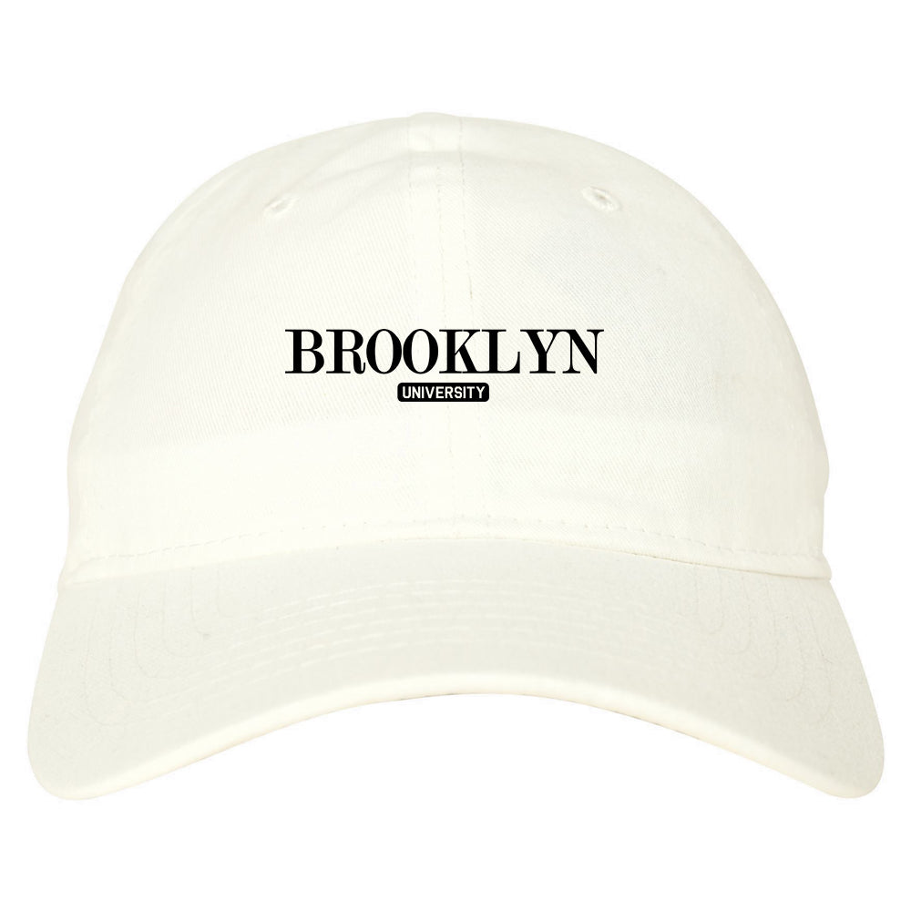 Brooklyn University New York Mens Dad Hat White