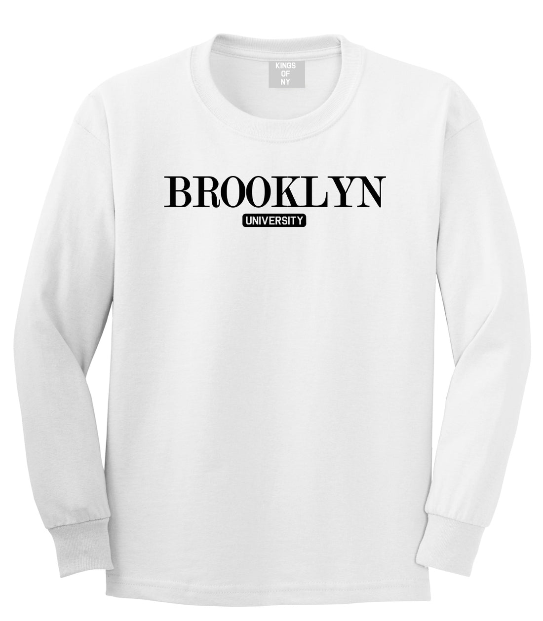 Brooklyn University New York Mens Long Sleeve T-Shirt White
