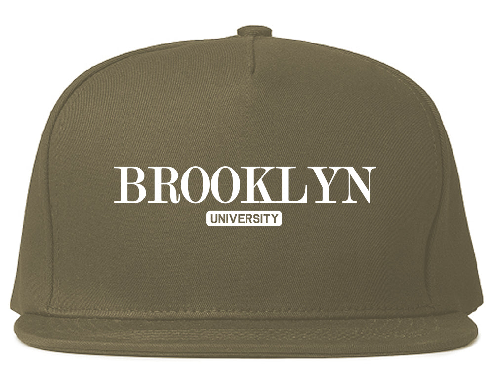 Brooklyn University New York Mens Snapback Hat Grey