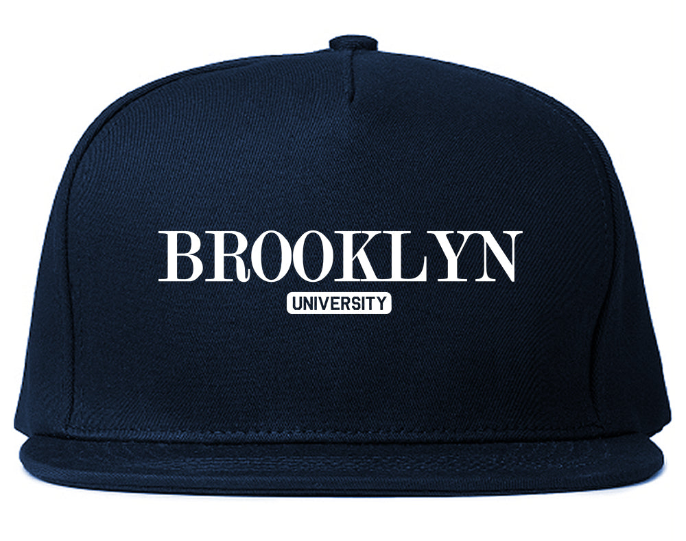 Brooklyn University New York Mens Snapback Hat Navy Blue