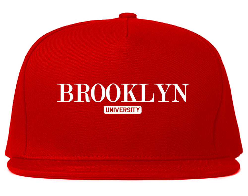 Brooklyn University New York Mens Snapback Hat Red