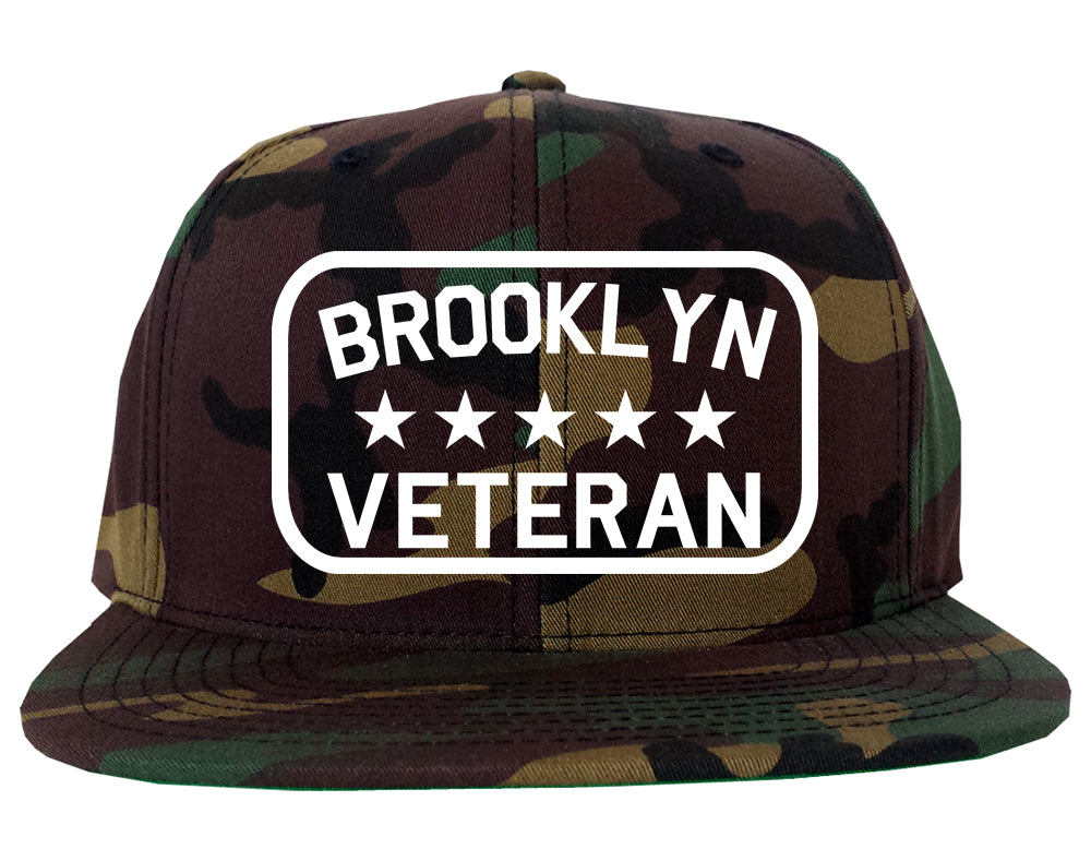 Brooklyn Veteran Mens Snapback Hat Green Camo