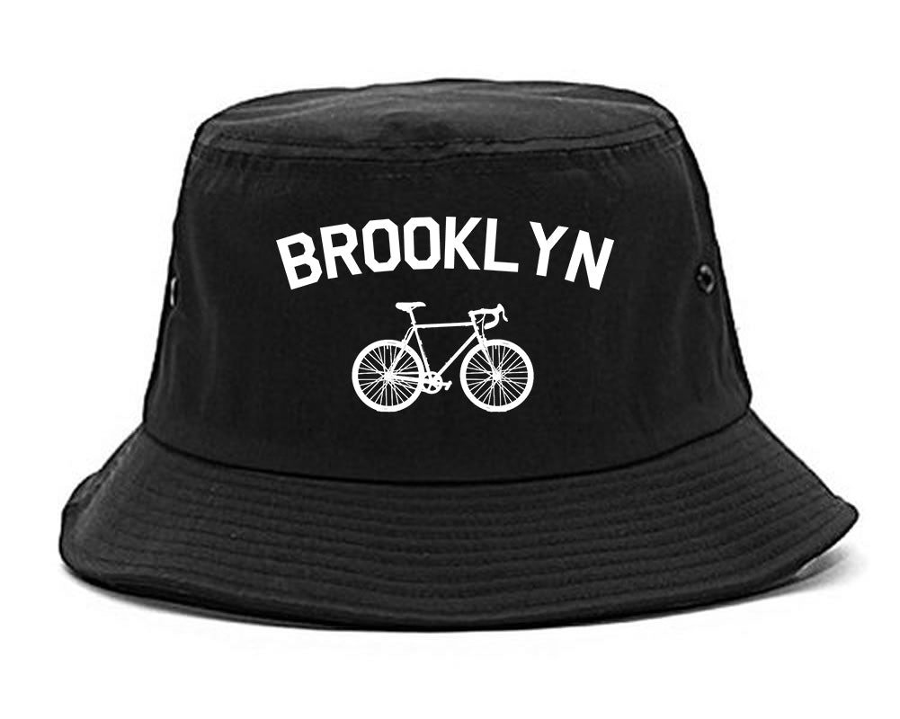 Brooklyn Vintage Bike Cycling Mens Bucket Hat Black