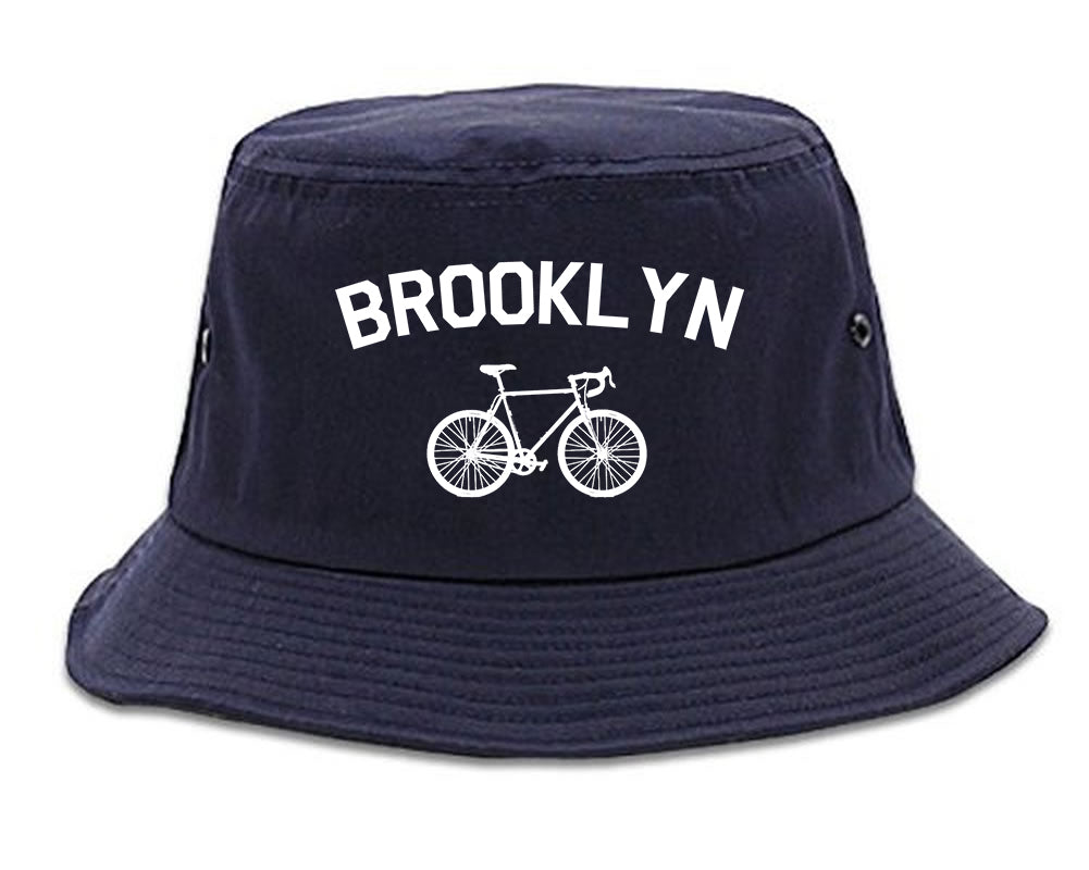Brooklyn Vintage Bike Cycling Mens Bucket Hat Navy Blue