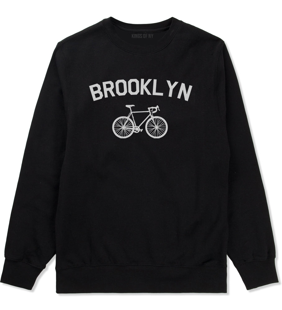 Brooklyn Vintage Bike Cycling Mens Crewneck Sweatshirt Black