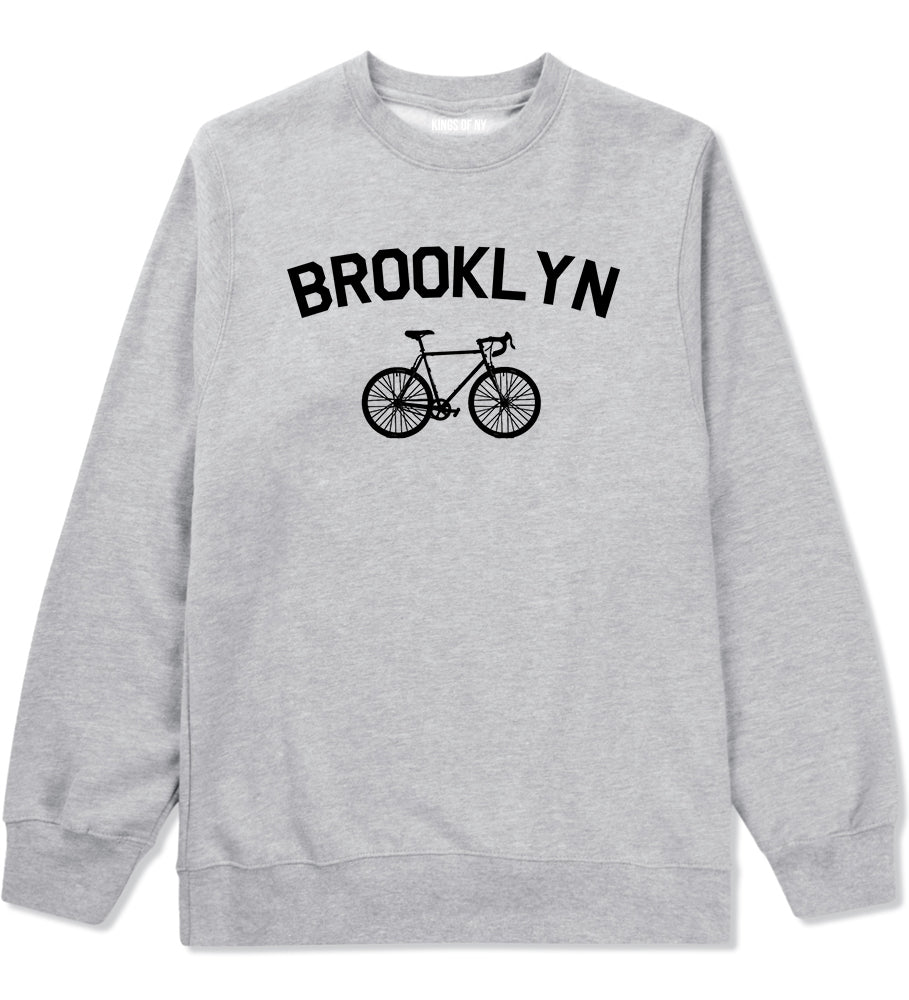 Brooklyn Vintage Bike Cycling Mens Crewneck Sweatshirt Grey