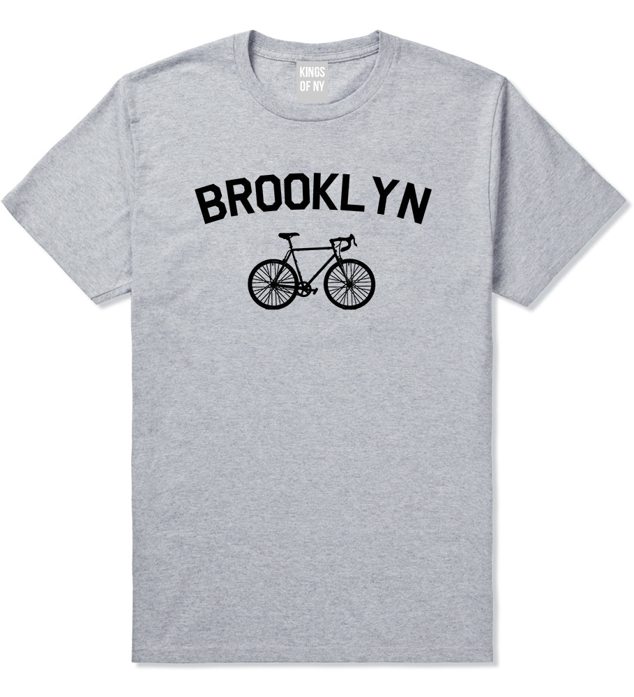 Brooklyn Vintage Bike Cycling Mens T-Shirt Grey