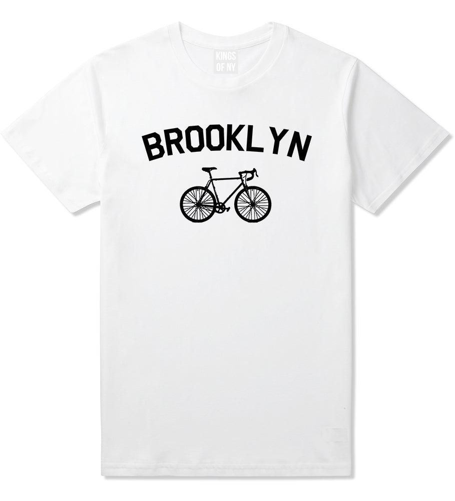 Brooklyn Vintage Bike Cycling Mens T-Shirt White