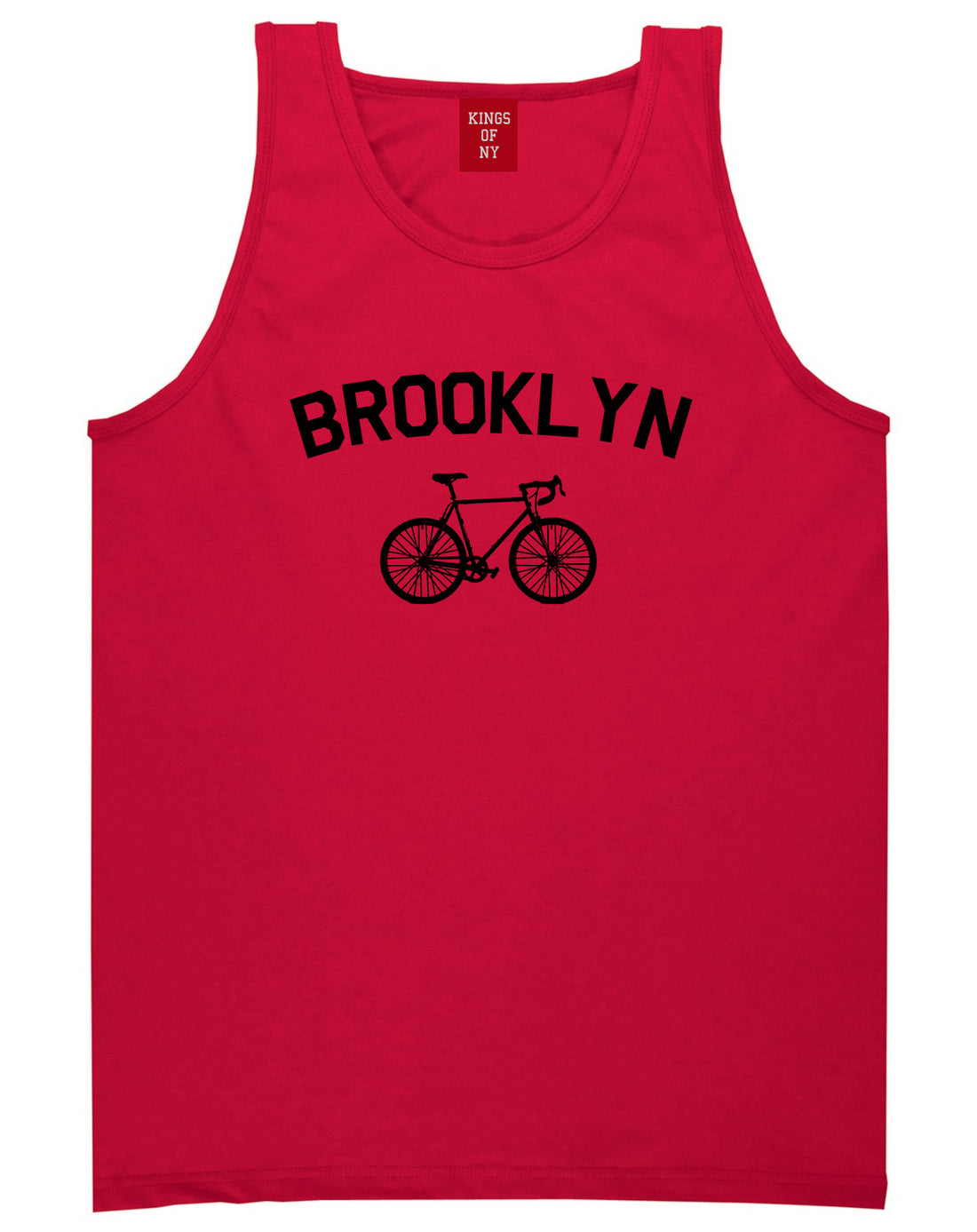 Brooklyn Vintage Bike Cycling Mens Tank Top T-Shirt Red