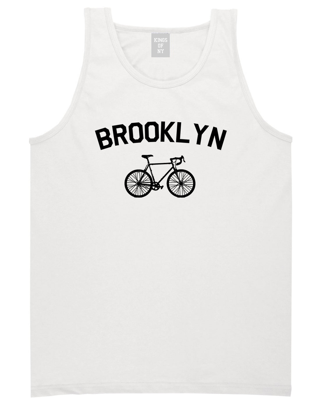 Brooklyn Vintage Bike Cycling Mens Tank Top T-Shirt White