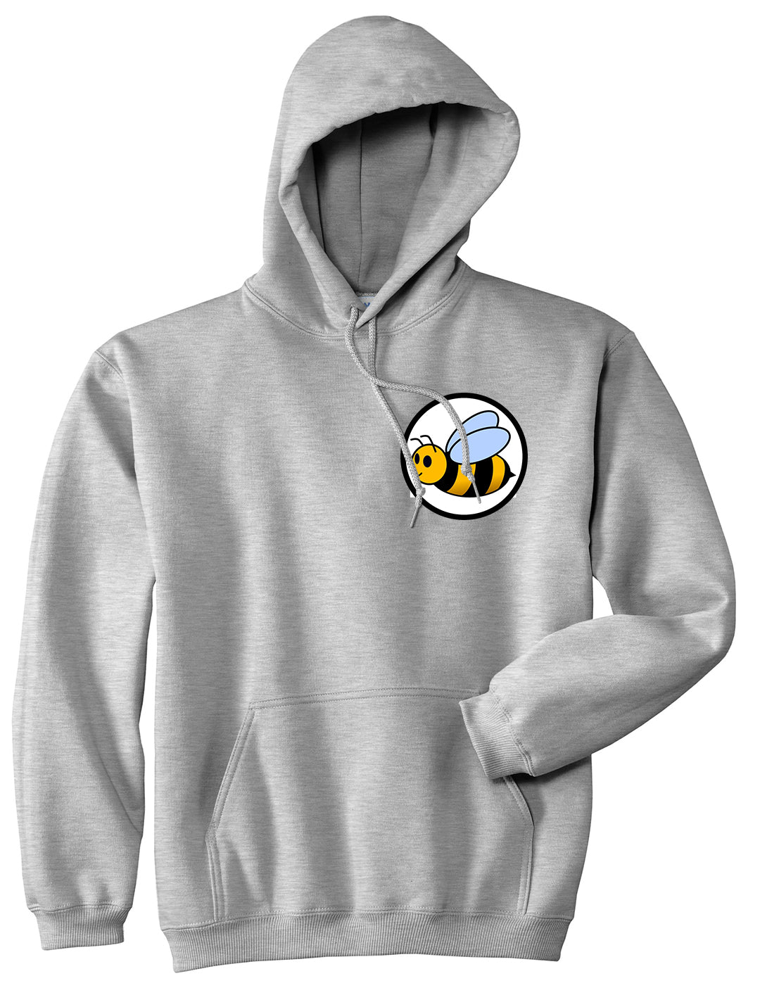 Bubble Bee Chest Mens Grey Pullover Hoodie by Kings Of NY