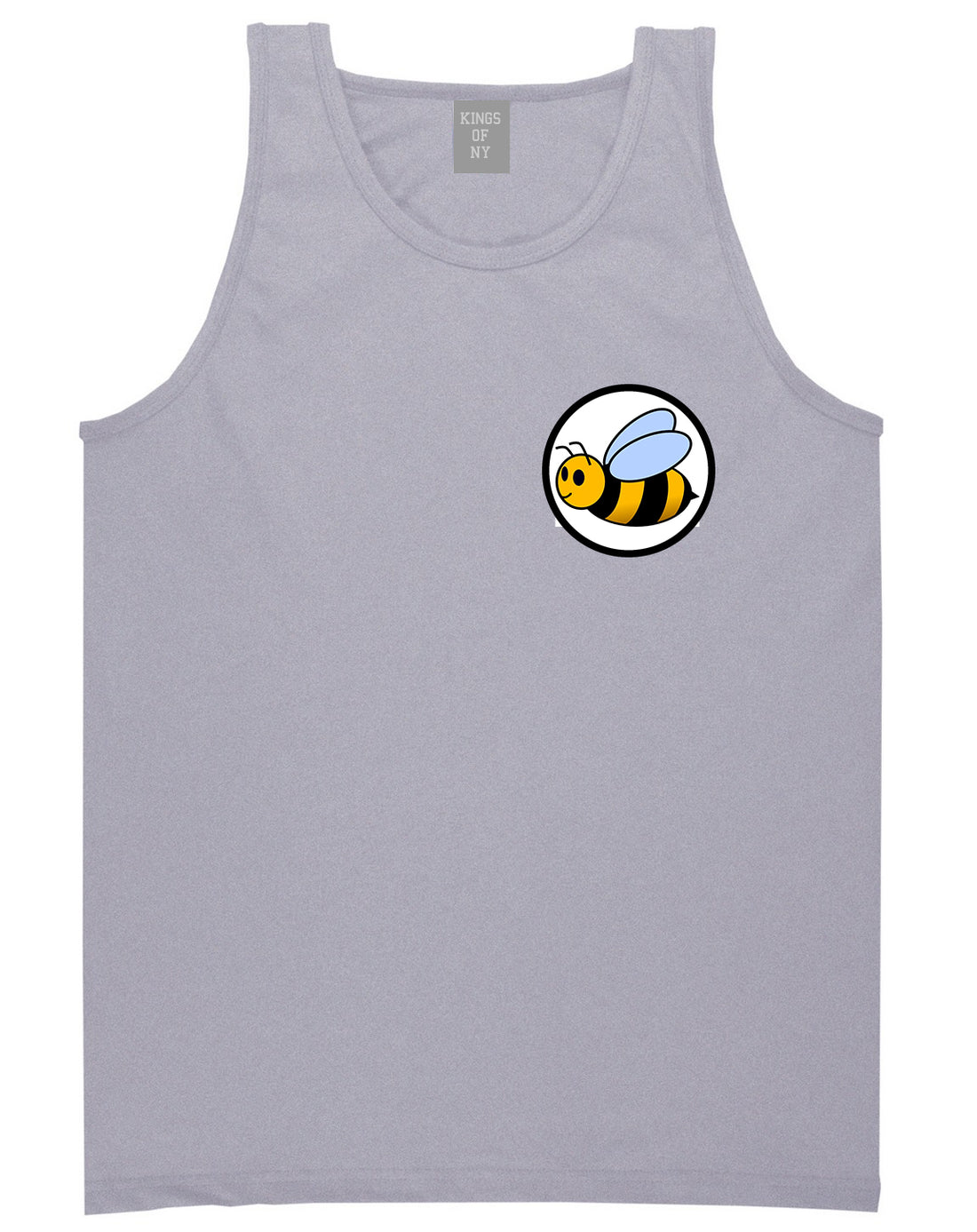 Bubble_Bee_Chest Mens Grey Tank Top Shirt by Kings Of NY