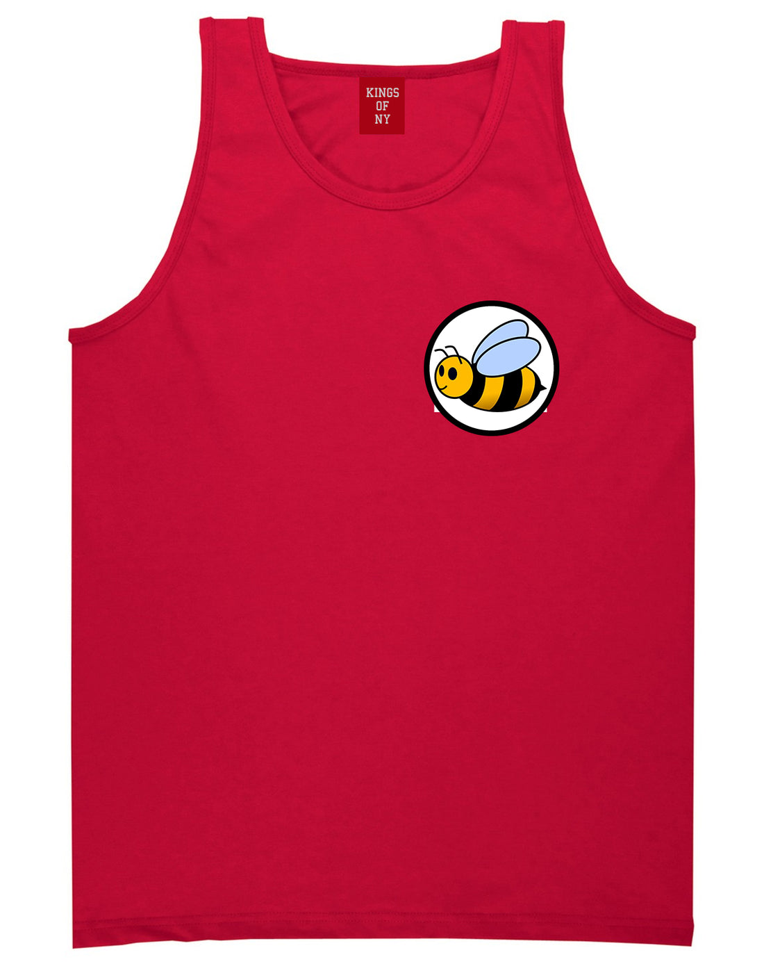Bubble_Bee_Chest Mens Red Tank Top Shirt by Kings Of NY