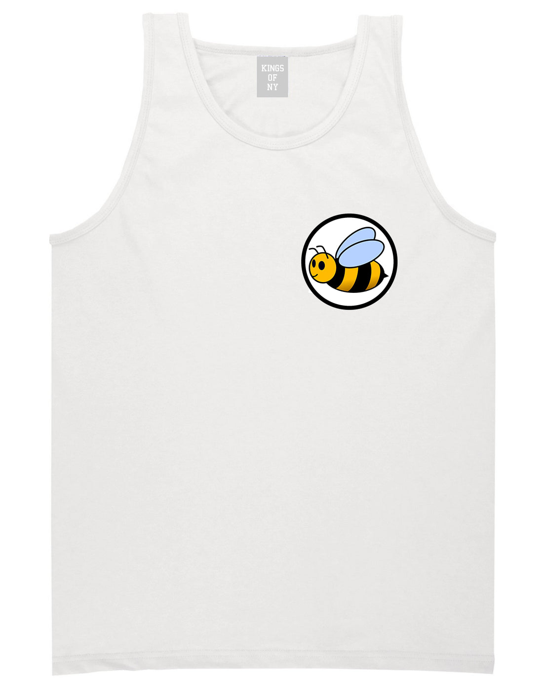 Bubble_Bee_Chest Mens White Tank Top Shirt by Kings Of NY