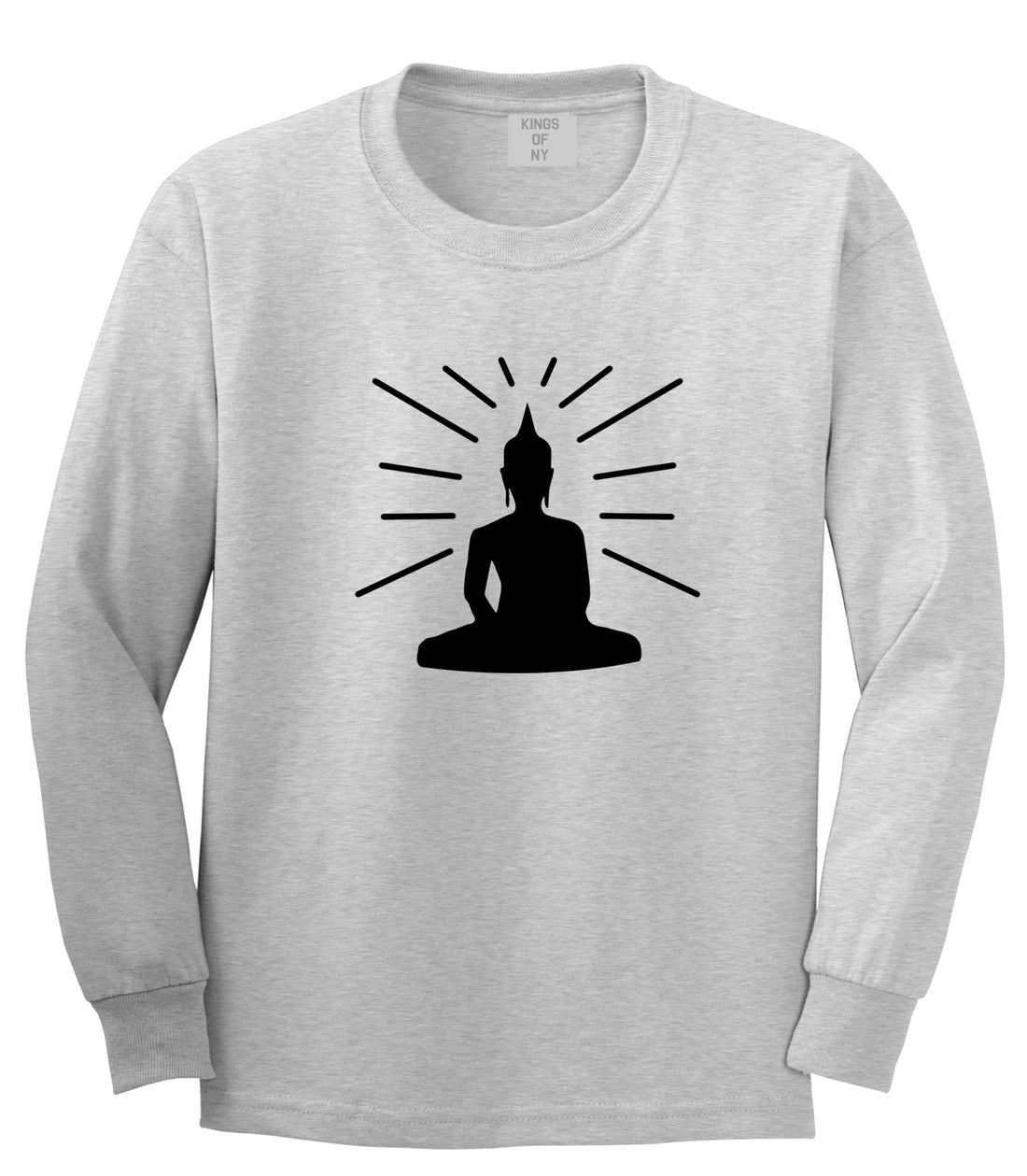 Buddha Grey Long Sleeve T-Shirt by Kings Of NY