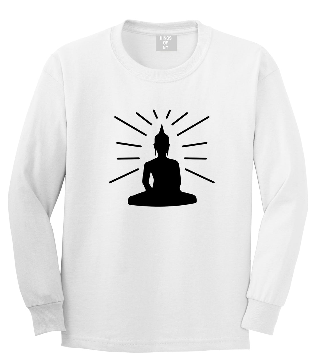 Buddha White Long Sleeve T-Shirt by Kings Of NY