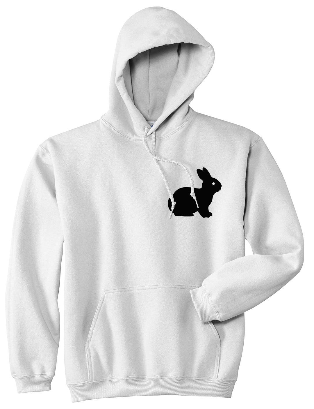 Bunny Rabbit Easter Chest White Pullover Hoodie by Kings Of NY