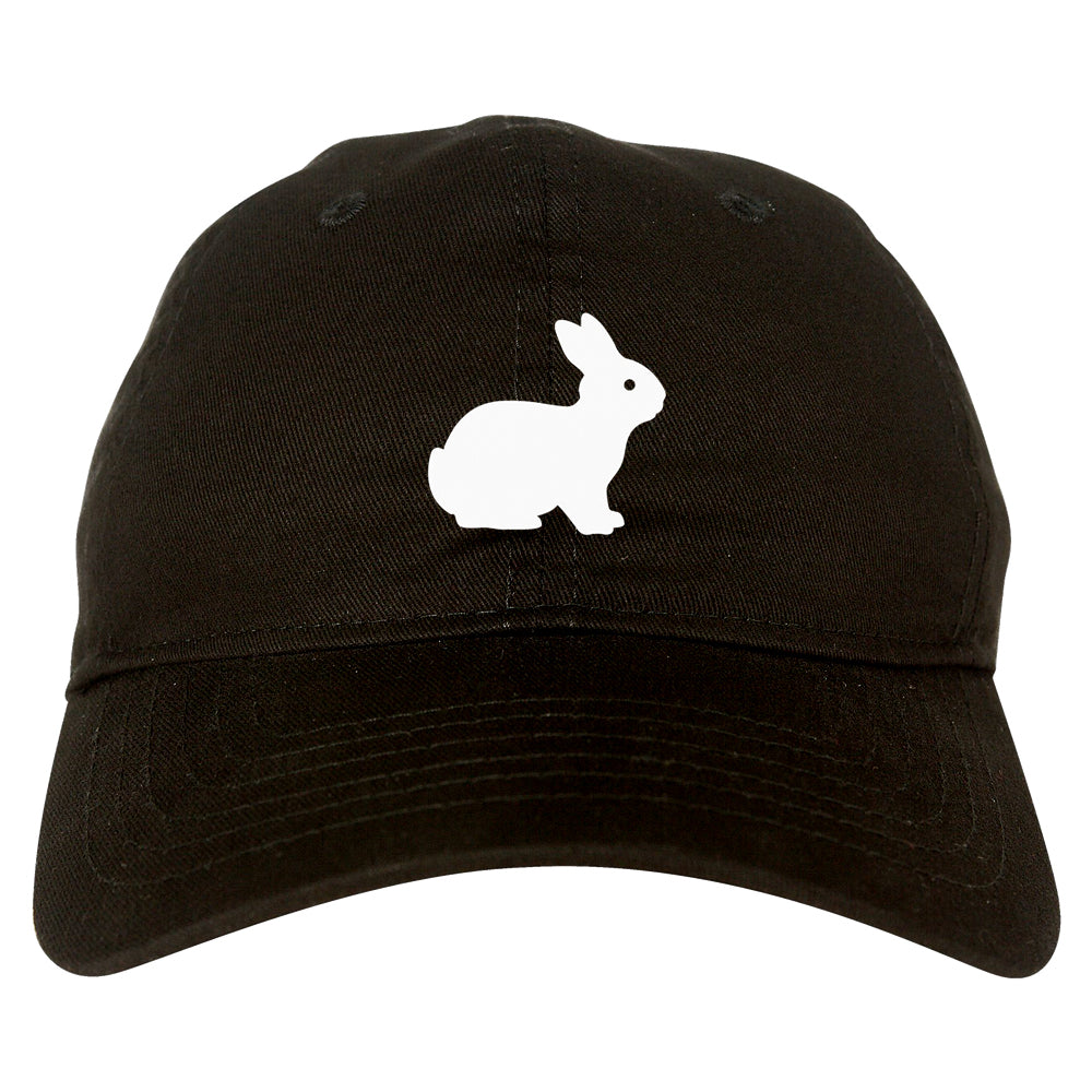 Bunny Rabbit Easter Chest Dad Hat Baseball Cap Black