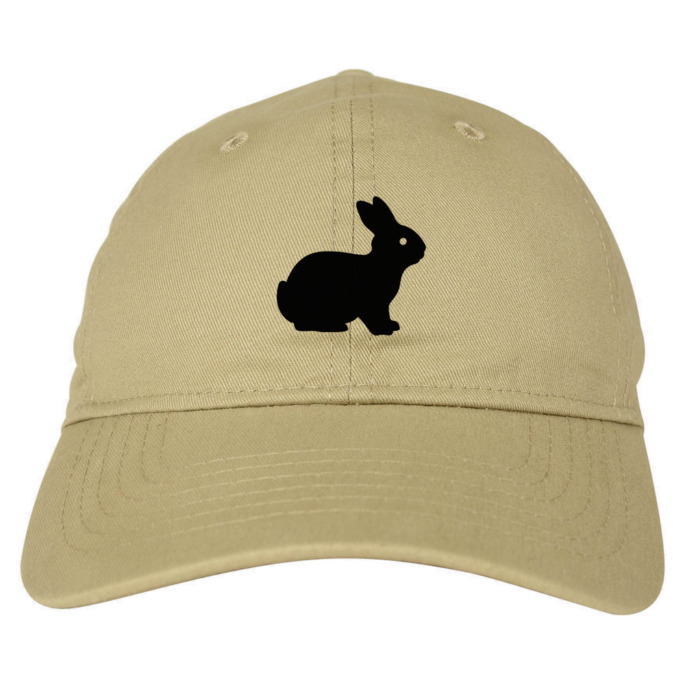 Bunny Rabbit Easter Chest Dad Hat Baseball Cap Beige